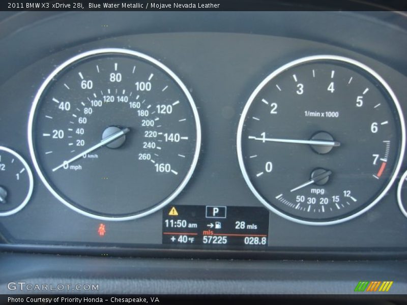 Blue Water Metallic / Mojave Nevada Leather 2011 BMW X3 xDrive 28i