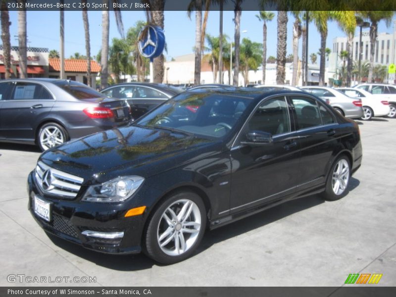 Black / Black 2012 Mercedes-Benz C 250 Sport