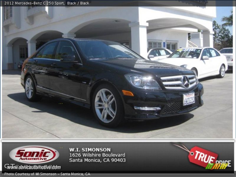 Black / Black 2012 Mercedes-Benz C 250 Sport