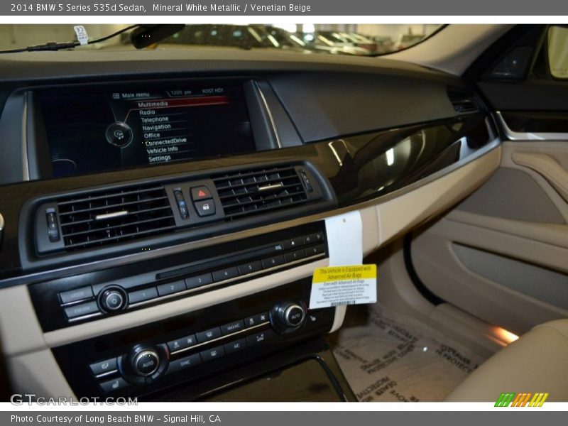 Mineral White Metallic / Venetian Beige 2014 BMW 5 Series 535d Sedan
