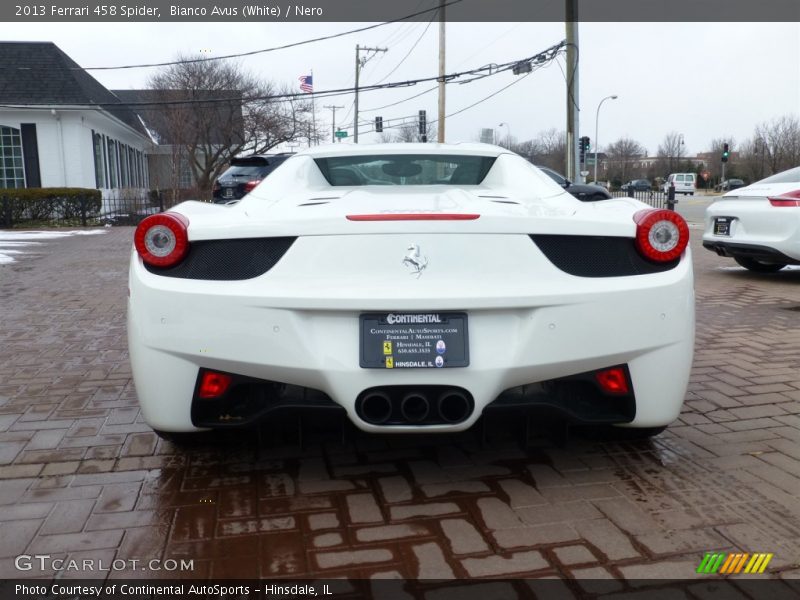 Bianco Avus (White) / Nero 2013 Ferrari 458 Spider