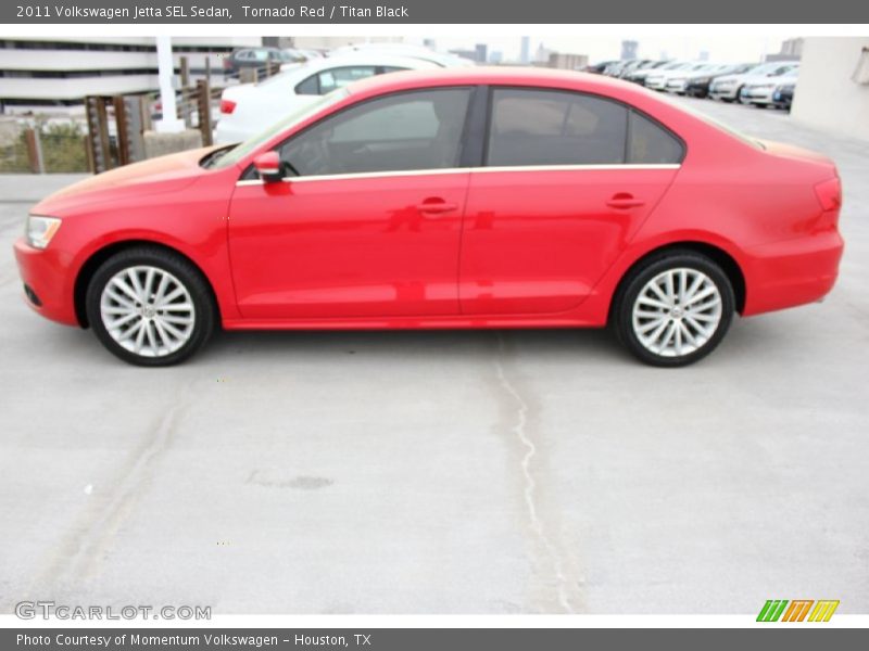 Tornado Red / Titan Black 2011 Volkswagen Jetta SEL Sedan