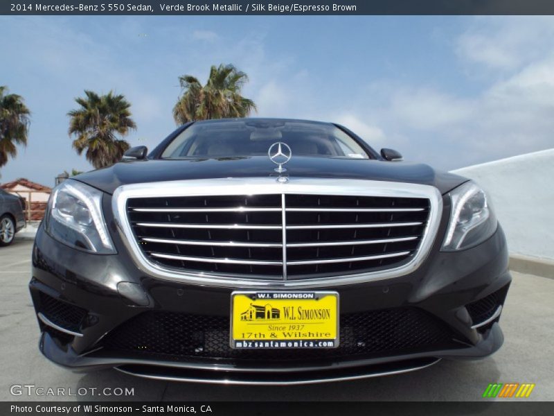 Verde Brook Metallic / Silk Beige/Espresso Brown 2014 Mercedes-Benz S 550 Sedan