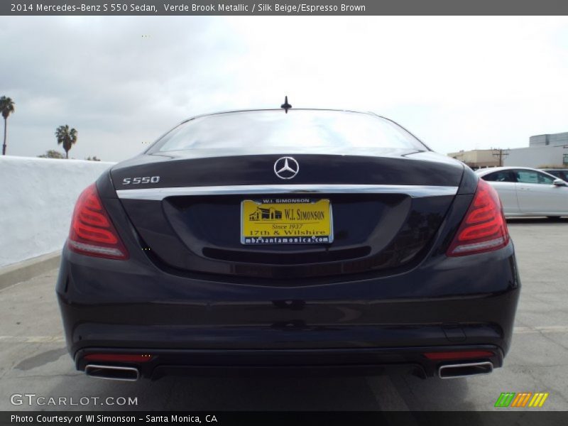 Verde Brook Metallic / Silk Beige/Espresso Brown 2014 Mercedes-Benz S 550 Sedan