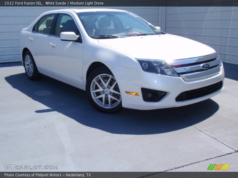 White Suede / Medium Light Stone 2012 Ford Fusion SEL