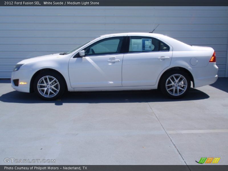 White Suede / Medium Light Stone 2012 Ford Fusion SEL