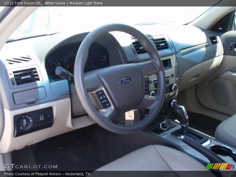 White Suede / Medium Light Stone 2012 Ford Fusion SEL