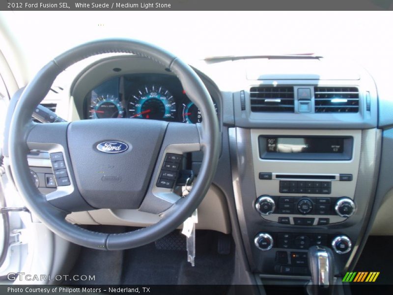 White Suede / Medium Light Stone 2012 Ford Fusion SEL