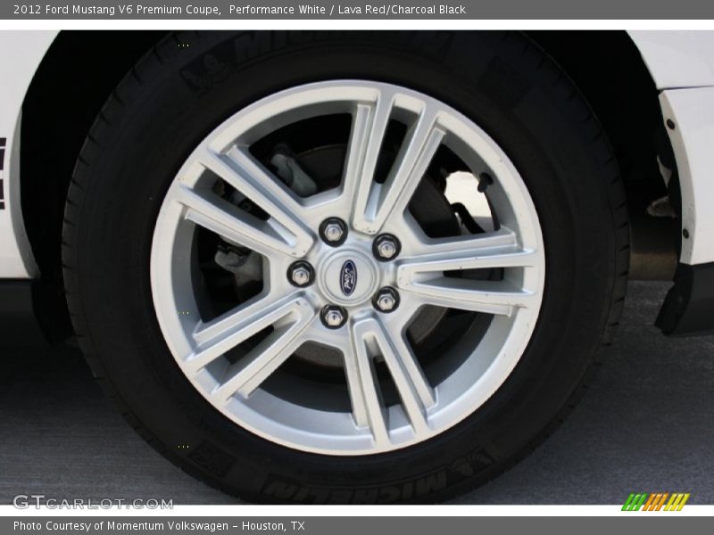 Performance White / Lava Red/Charcoal Black 2012 Ford Mustang V6 Premium Coupe