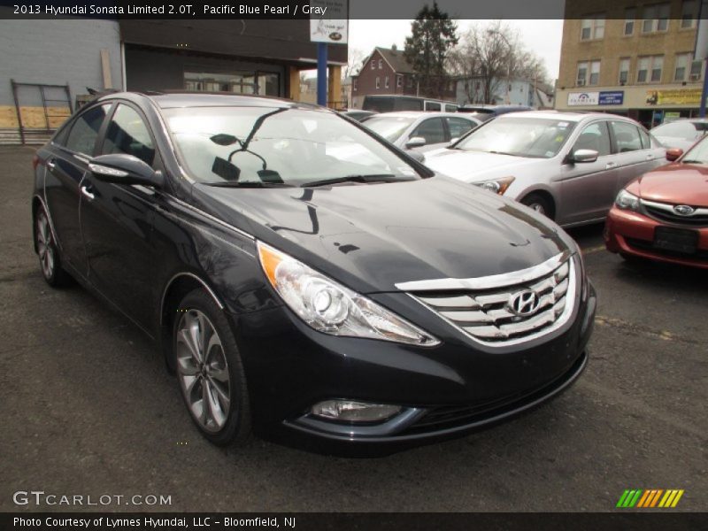 Pacific Blue Pearl / Gray 2013 Hyundai Sonata Limited 2.0T