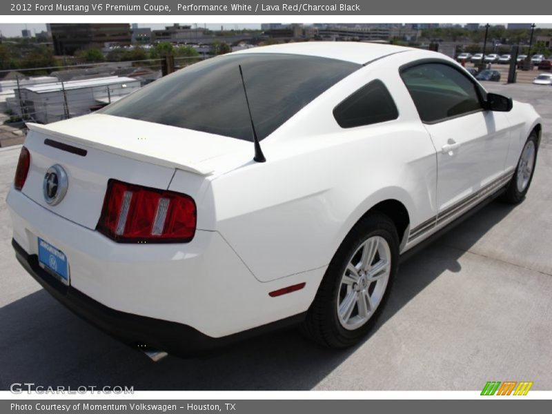 Performance White / Lava Red/Charcoal Black 2012 Ford Mustang V6 Premium Coupe