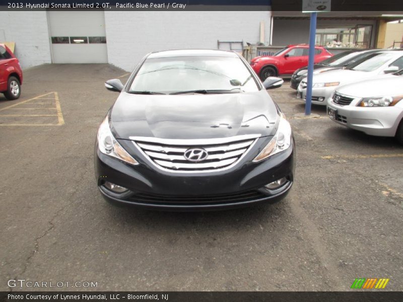 Pacific Blue Pearl / Gray 2013 Hyundai Sonata Limited 2.0T