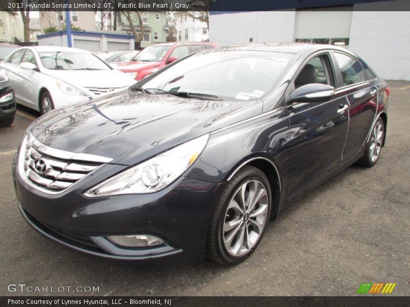 Pacific Blue Pearl / Gray 2013 Hyundai Sonata Limited 2.0T