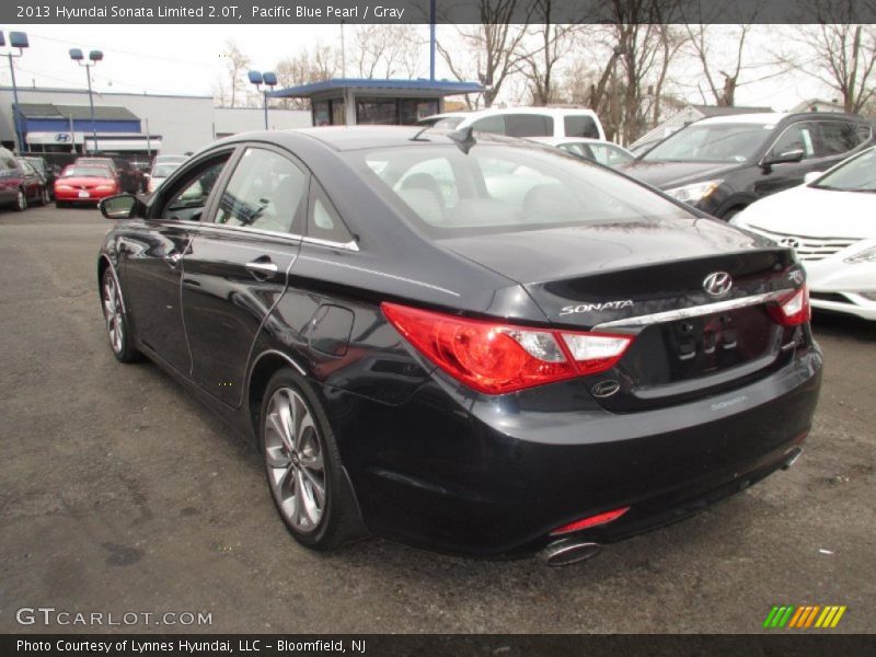 Pacific Blue Pearl / Gray 2013 Hyundai Sonata Limited 2.0T