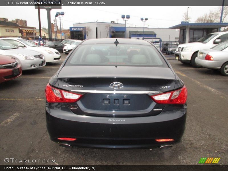 Pacific Blue Pearl / Gray 2013 Hyundai Sonata Limited 2.0T