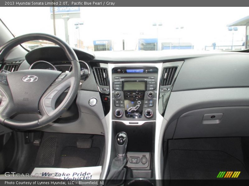 Pacific Blue Pearl / Gray 2013 Hyundai Sonata Limited 2.0T
