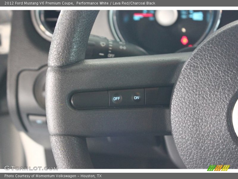 Performance White / Lava Red/Charcoal Black 2012 Ford Mustang V6 Premium Coupe