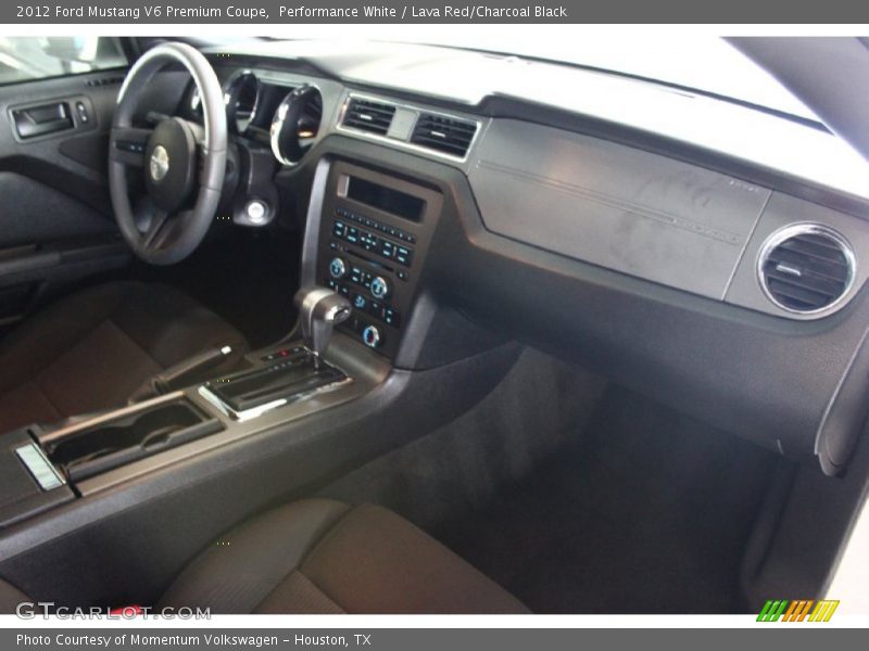 Performance White / Lava Red/Charcoal Black 2012 Ford Mustang V6 Premium Coupe
