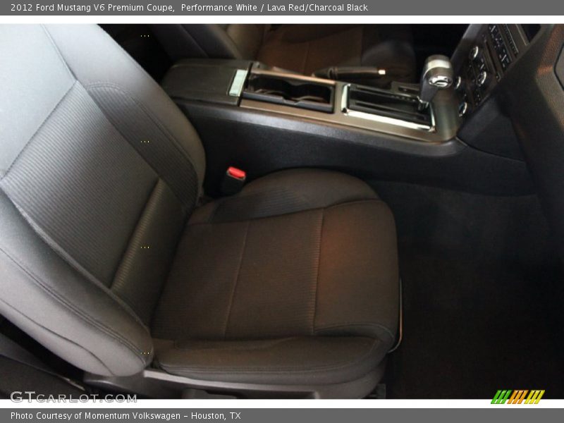 Performance White / Lava Red/Charcoal Black 2012 Ford Mustang V6 Premium Coupe