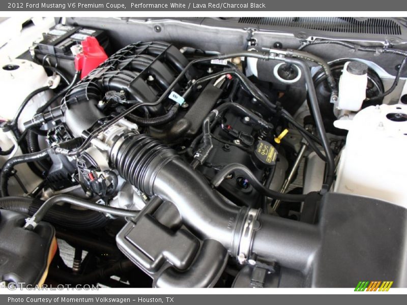 Performance White / Lava Red/Charcoal Black 2012 Ford Mustang V6 Premium Coupe