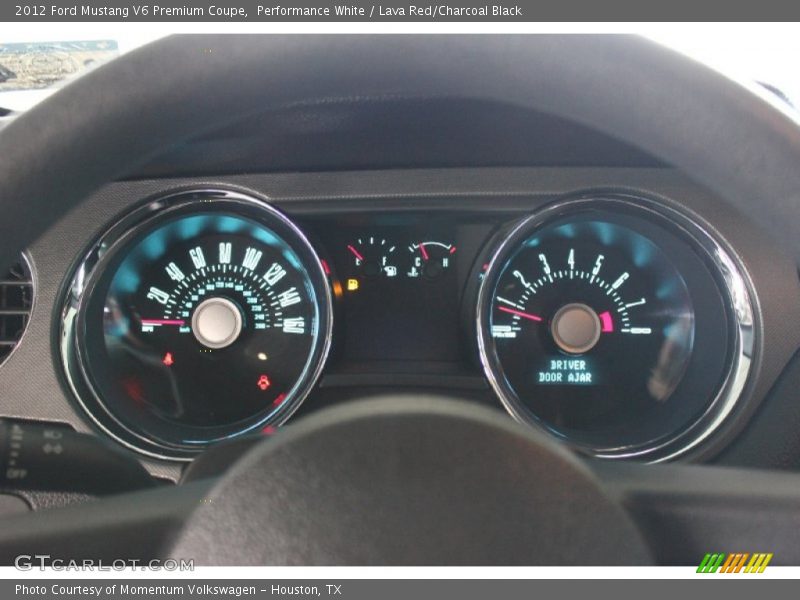 Performance White / Lava Red/Charcoal Black 2012 Ford Mustang V6 Premium Coupe