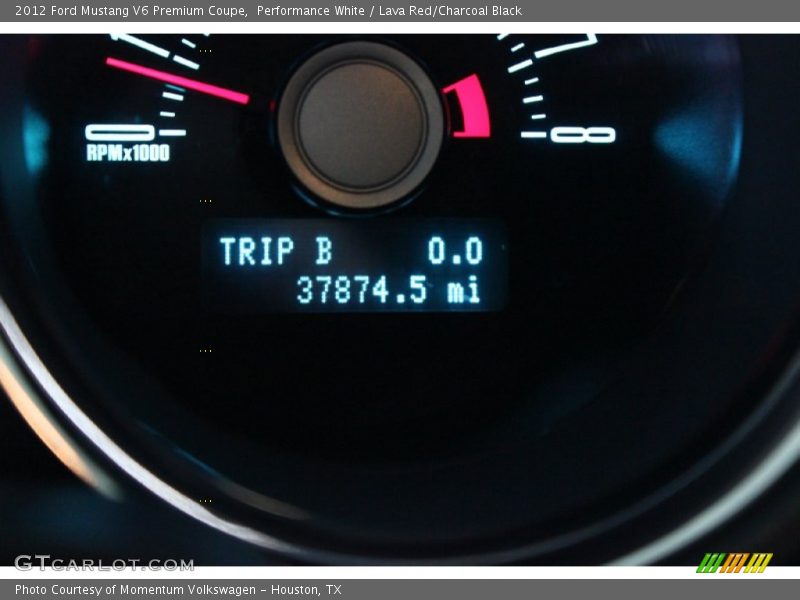Performance White / Lava Red/Charcoal Black 2012 Ford Mustang V6 Premium Coupe