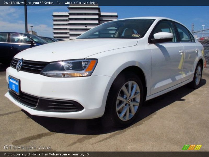 Pure White / Cornsilk Beige 2014 Volkswagen Jetta SE Sedan