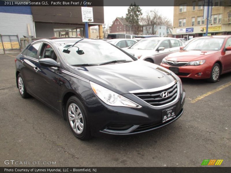 Pacific Blue Pearl / Gray 2011 Hyundai Sonata GLS