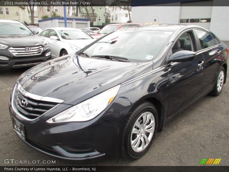 Pacific Blue Pearl / Gray 2011 Hyundai Sonata GLS
