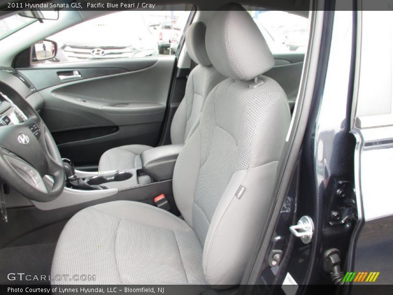 Pacific Blue Pearl / Gray 2011 Hyundai Sonata GLS