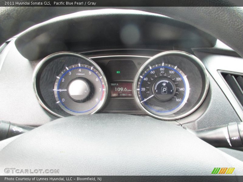Pacific Blue Pearl / Gray 2011 Hyundai Sonata GLS
