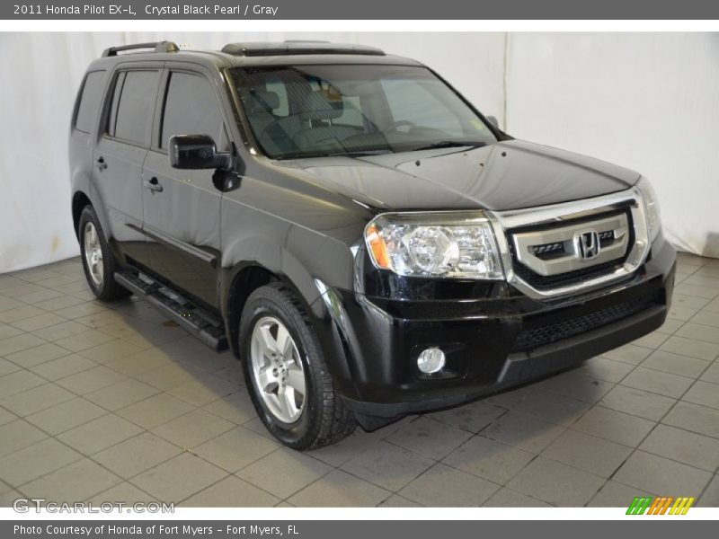 Crystal Black Pearl / Gray 2011 Honda Pilot EX-L