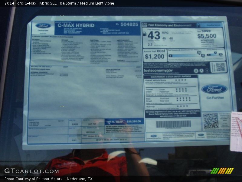 Ice Storm / Medium Light Stone 2014 Ford C-Max Hybrid SEL