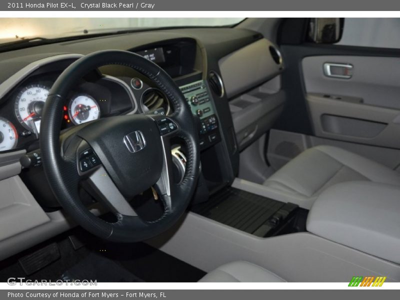 Crystal Black Pearl / Gray 2011 Honda Pilot EX-L