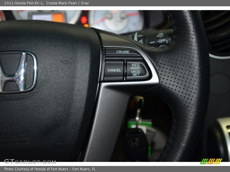 Crystal Black Pearl / Gray 2011 Honda Pilot EX-L