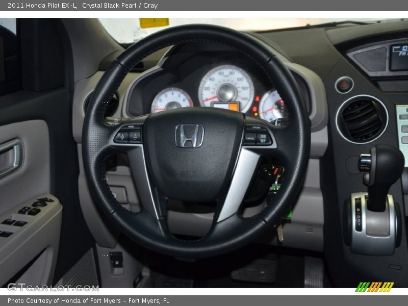 Crystal Black Pearl / Gray 2011 Honda Pilot EX-L