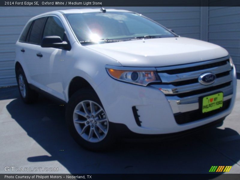 Oxford White / Medium Light Stone 2014 Ford Edge SE