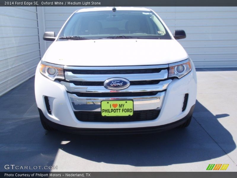 Oxford White / Medium Light Stone 2014 Ford Edge SE