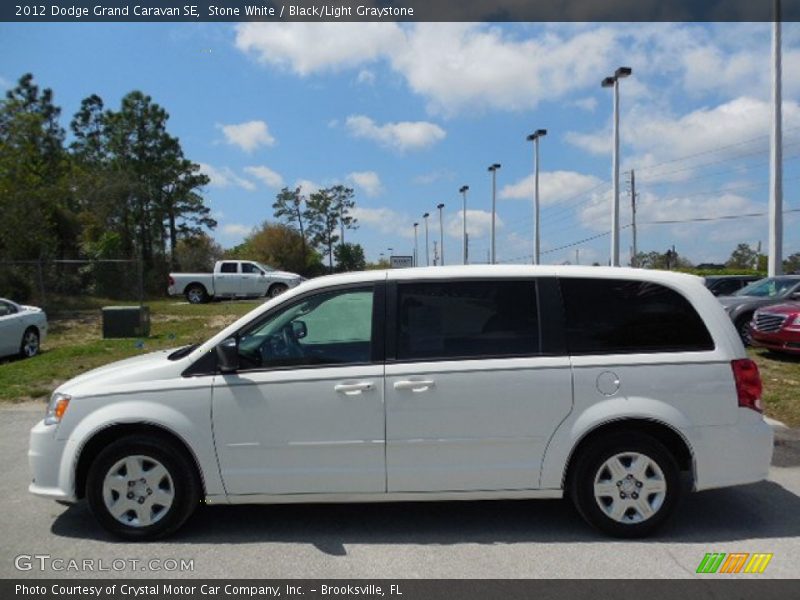 Stone White / Black/Light Graystone 2012 Dodge Grand Caravan SE