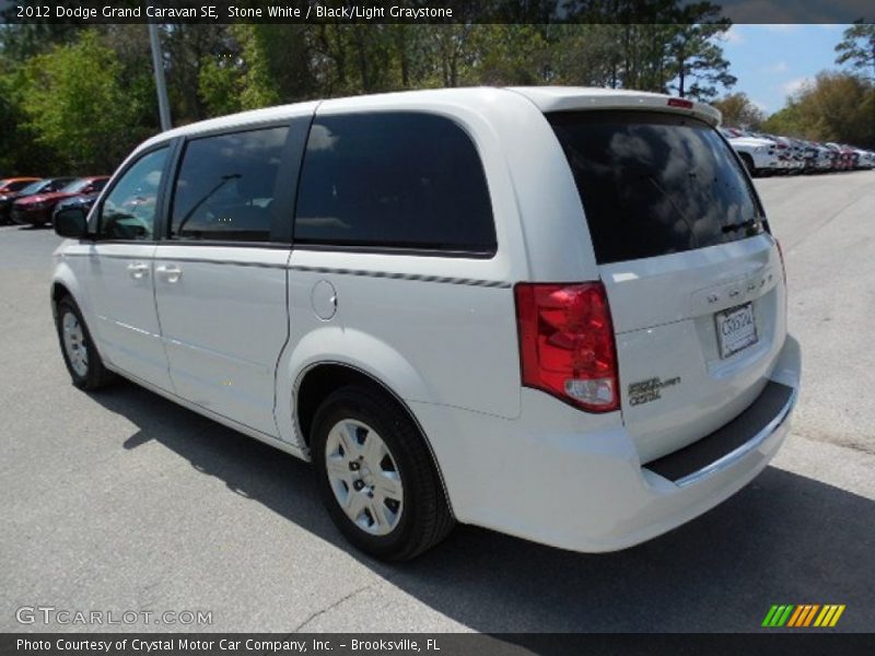 Stone White / Black/Light Graystone 2012 Dodge Grand Caravan SE