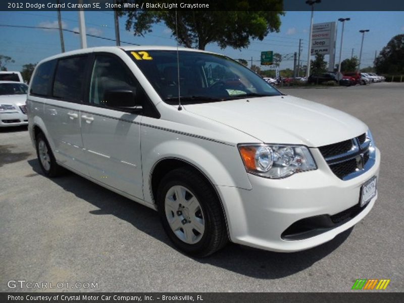 Stone White / Black/Light Graystone 2012 Dodge Grand Caravan SE