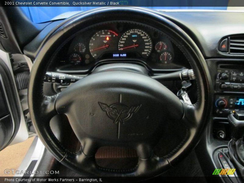 Quicksilver Metallic / Black 2001 Chevrolet Corvette Convertible