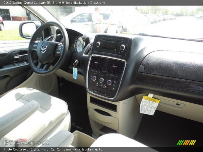 Stone White / Black/Light Graystone 2012 Dodge Grand Caravan SE