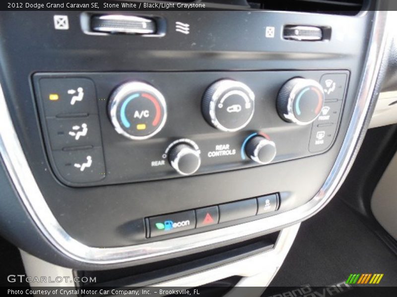 Stone White / Black/Light Graystone 2012 Dodge Grand Caravan SE