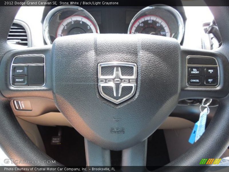 Stone White / Black/Light Graystone 2012 Dodge Grand Caravan SE