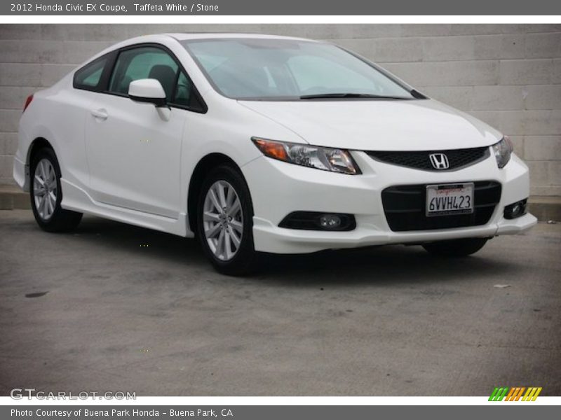 Taffeta White / Stone 2012 Honda Civic EX Coupe