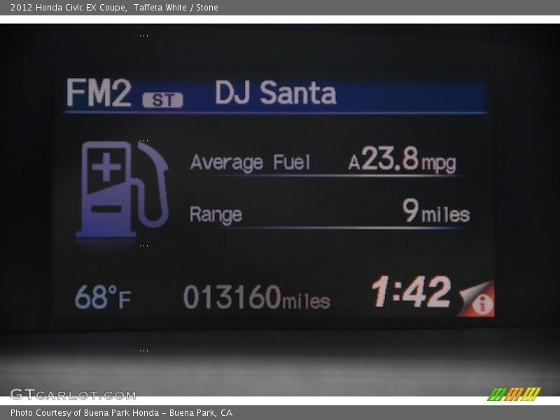 Taffeta White / Stone 2012 Honda Civic EX Coupe