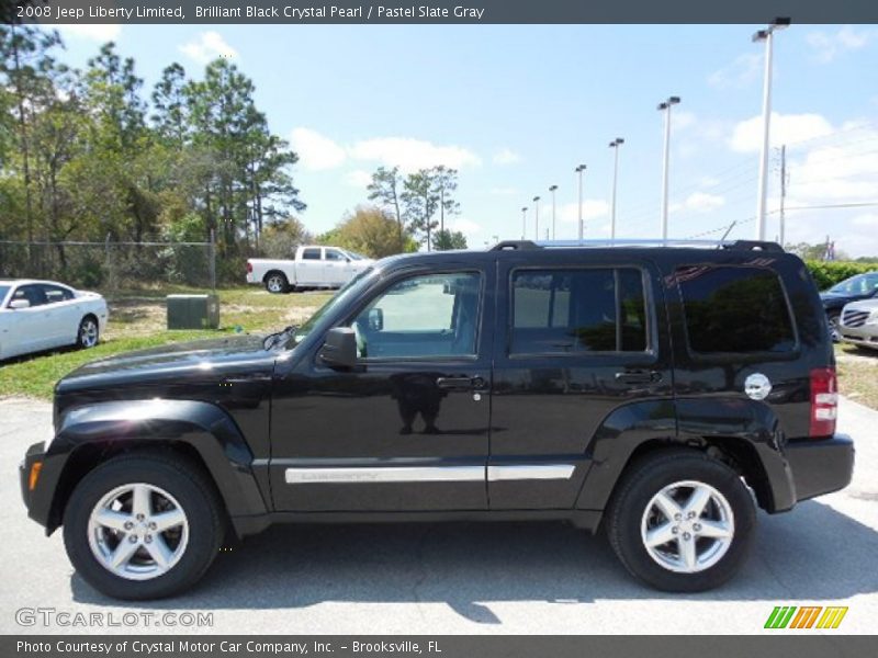 Brilliant Black Crystal Pearl / Pastel Slate Gray 2008 Jeep Liberty Limited