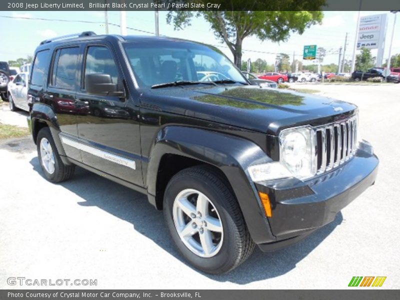 Brilliant Black Crystal Pearl / Pastel Slate Gray 2008 Jeep Liberty Limited