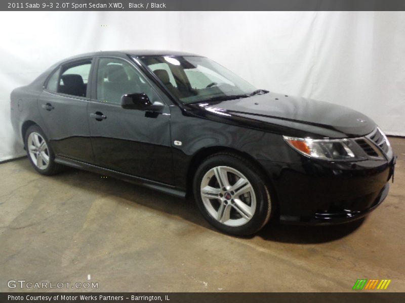 Black / Black 2011 Saab 9-3 2.0T Sport Sedan XWD
